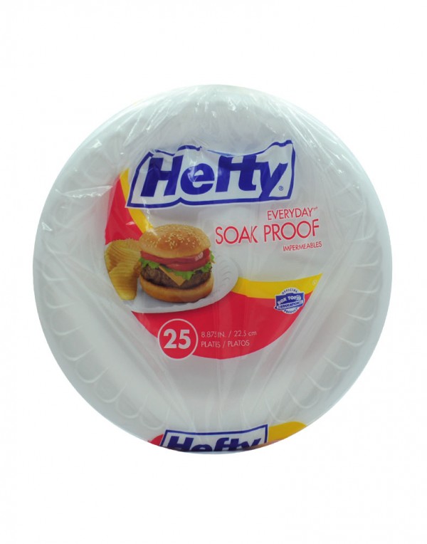 Hefty 一次性塑料盘子 25个 x 8.875in-6813