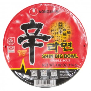 韩国方便面Nongshim 红色拉面杯泡面 114g-0