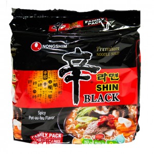 韩国方便面Nongshim 黑色拉面 家庭包泡面（4袋装）130g x 4-0