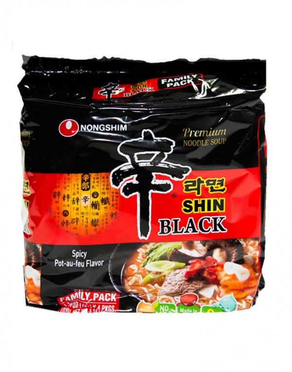 韩国方便面Nongshim 黑色拉面 家庭包泡面（4袋装）130g x 4-0