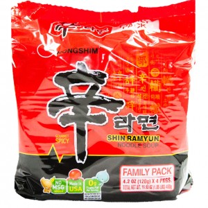 韩国方便面Nongshim 红色拉面整包泡面（4袋装）120g x 4-0