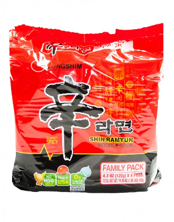 韩国方便面Nongshim 红色拉面整包泡面（4袋装）120g x 4-0