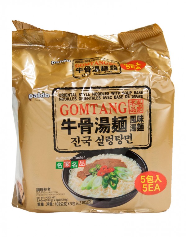 韩国 Paldo Gomtang 牛骨汤面整包（5袋装）102g x 5-0